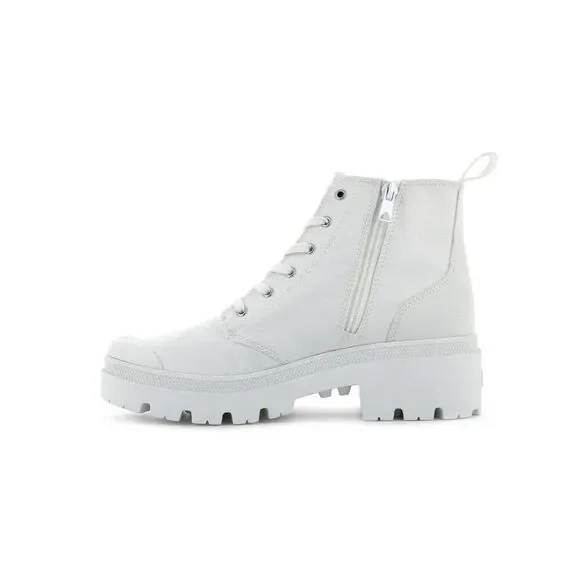 NIB PALLADIUM PALLABASE TWILL White Combat Boots - 8.5 - Picture 5 of 9